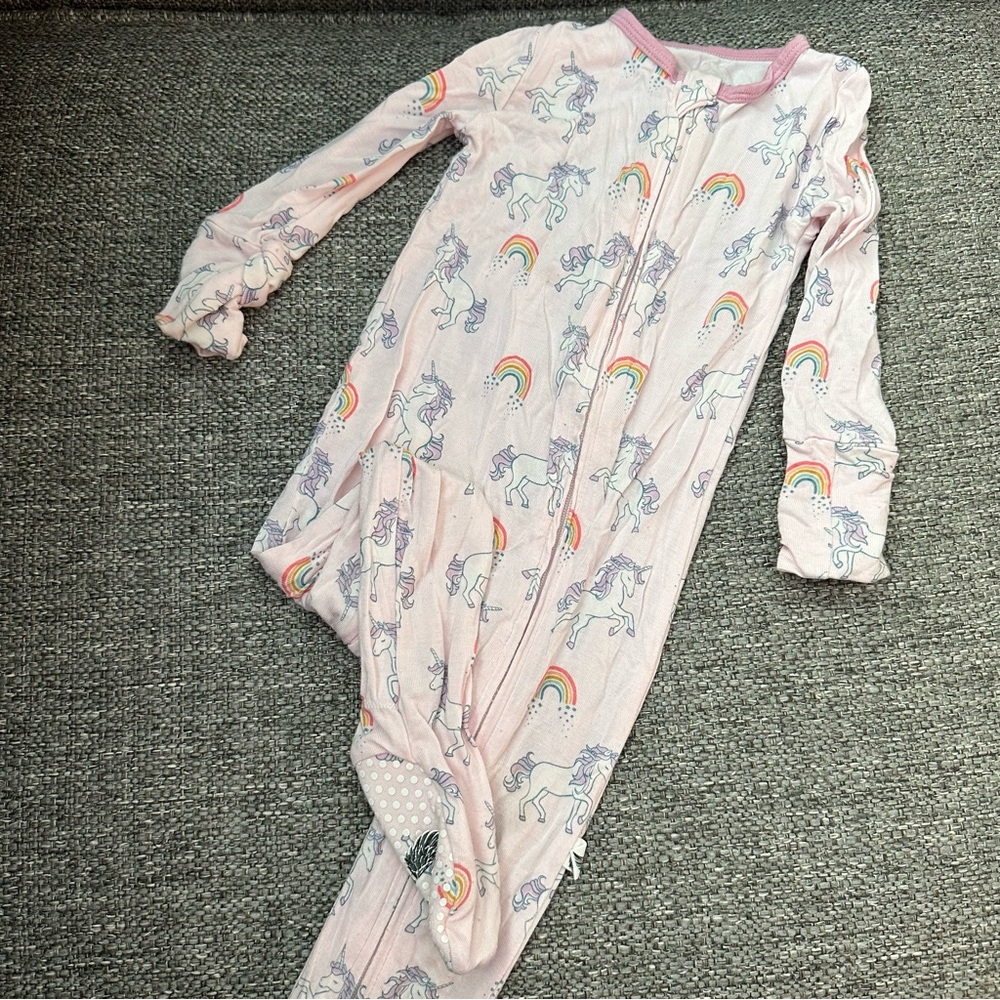 free birdies unicorn and rainbow footie
